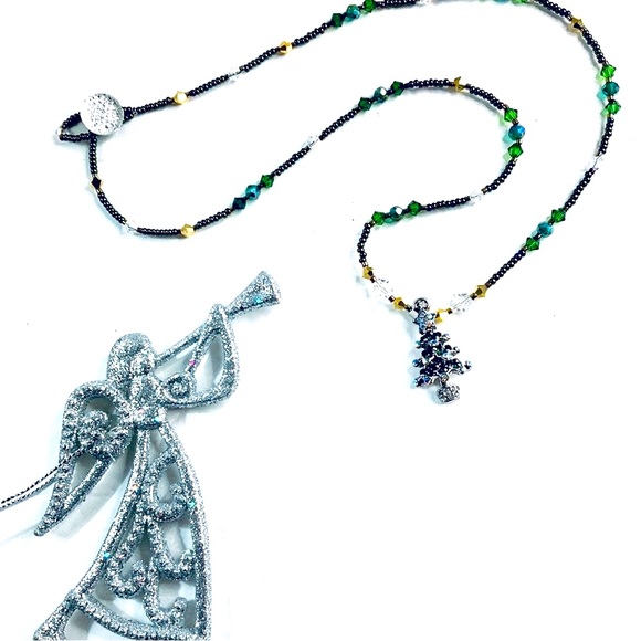 Handmade Oh Christmas Tree Statement Necklace - Picture 1 of 11